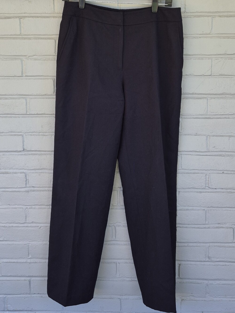 Vintage 90s Rafaella Black Wool Trousers High Rise Tailored Dress Pants 10